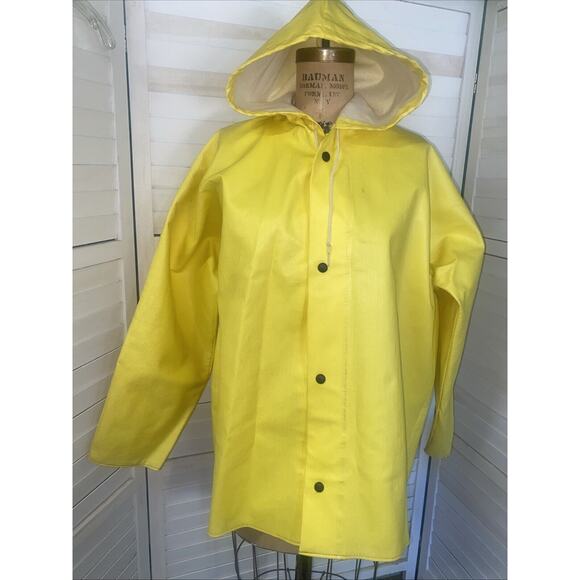 Vintage Tingley Series 2000 Lined Webdri Rain Jacket PVC Yellow USA Made Large - Picture 1 of 11